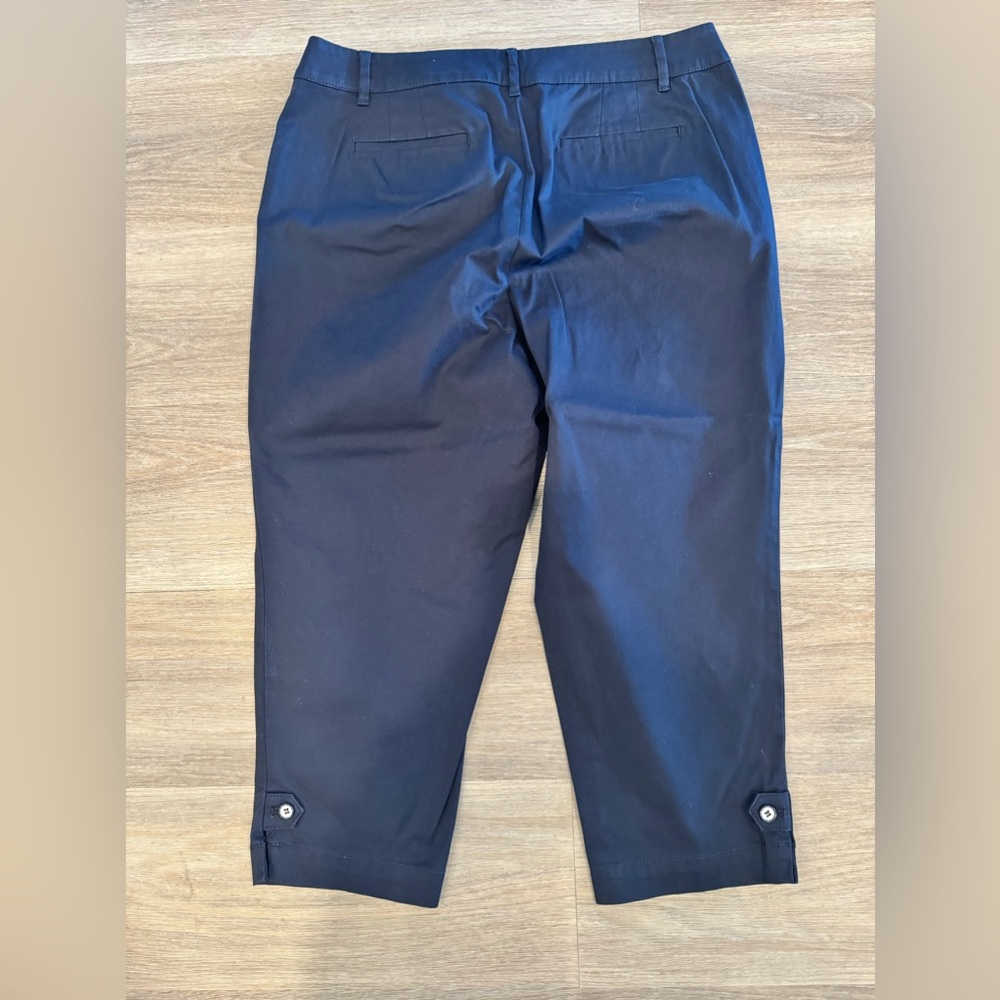 Talbots Perfect Crop Pant Curvy Fit Navy Blue Size 12P - Picture 4 of 10